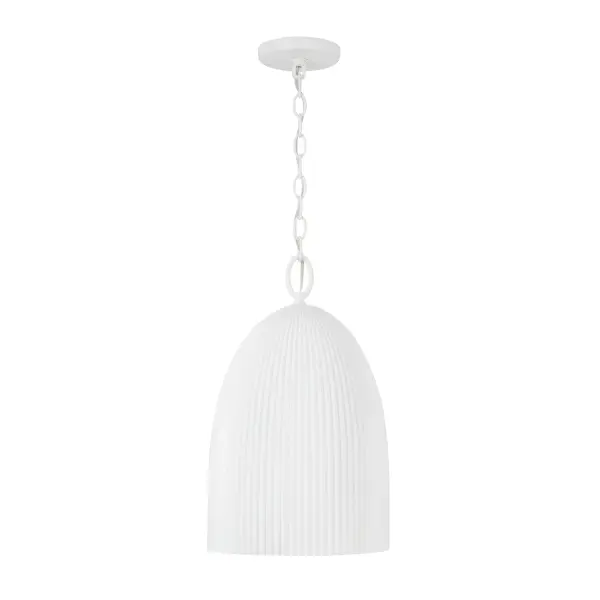 Mallory 1-Light Pendant in Ceramic White
