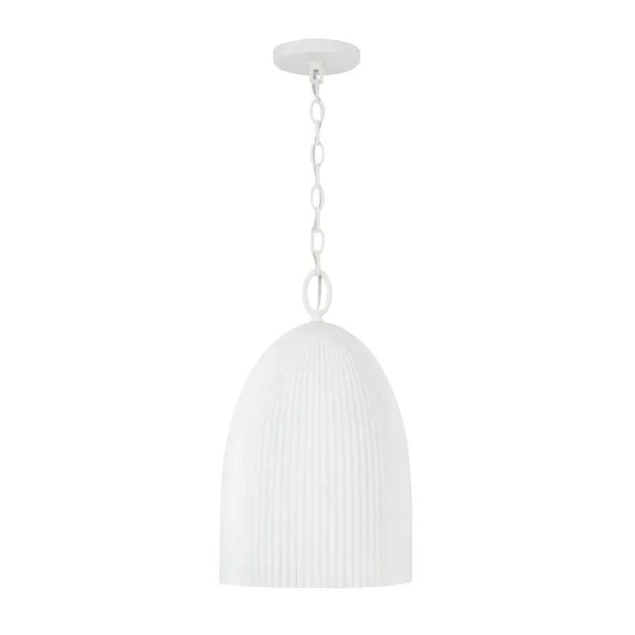 Mallory 1-Light Pendant in Ceramic White