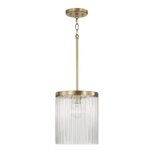 Vaughn 1-Light Pendant in Aged Brass