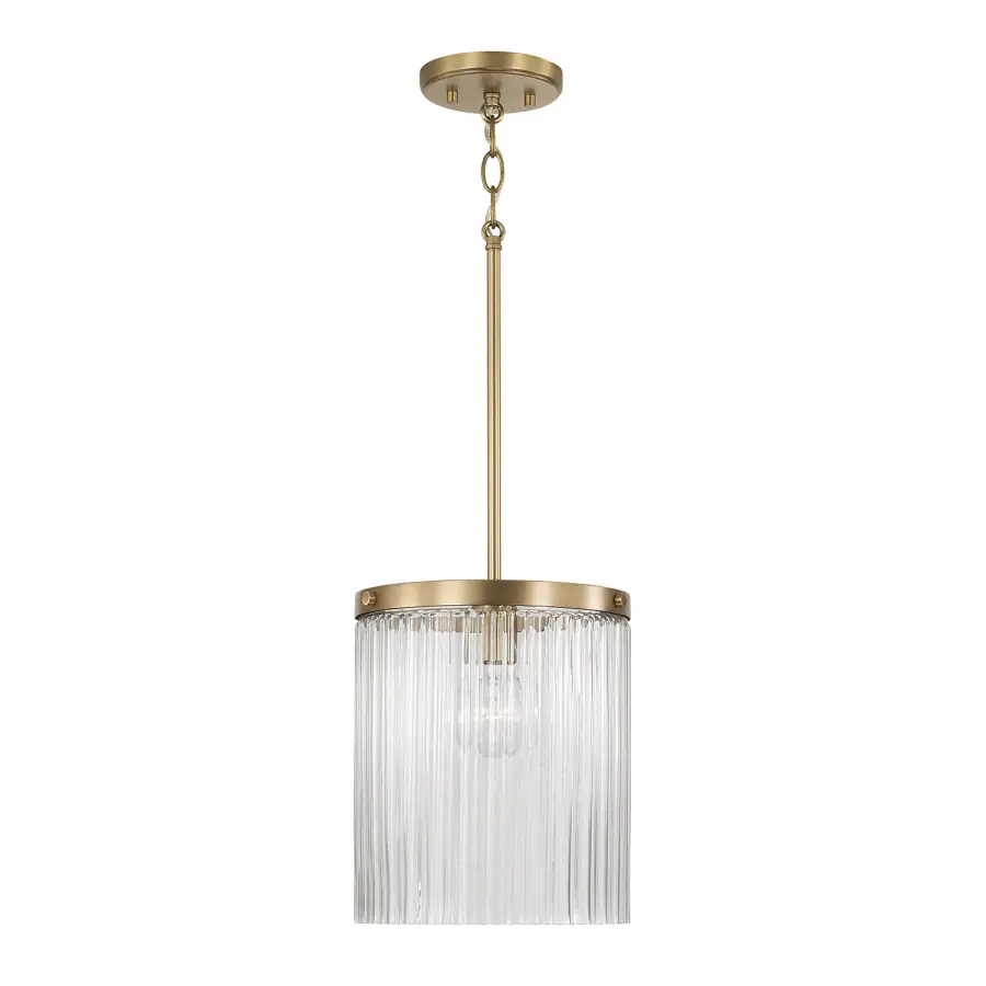 Vaughn 1-Light Pendant in Aged Brass