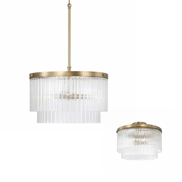Vaughn 3-Light Pendant in Aged Brass