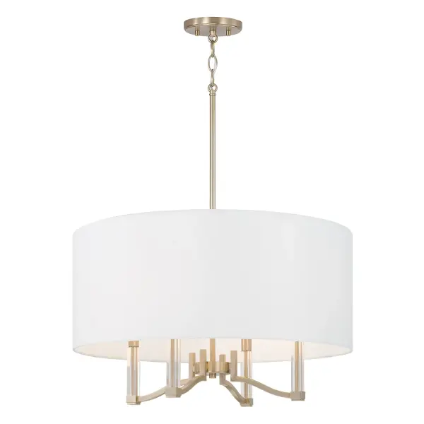 Versatile 4-Light Pendant with Warm Matte Brass Finish