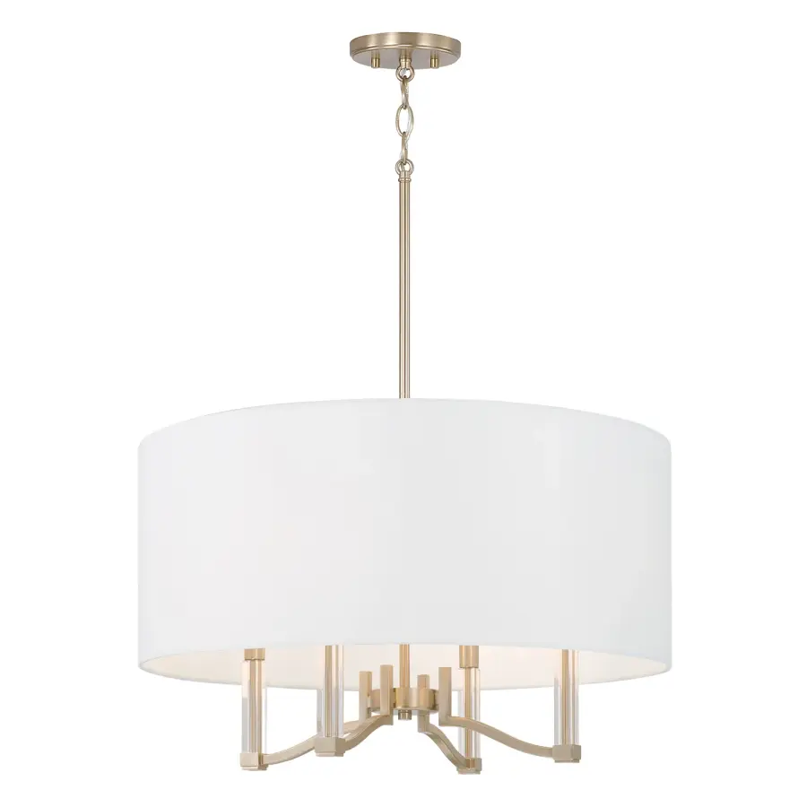 Versatile 4-Light Pendant with Warm Matte Brass Finish