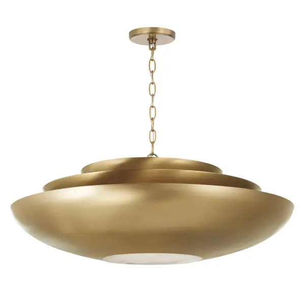 Gia 4-Light Pendant in Aged Brass