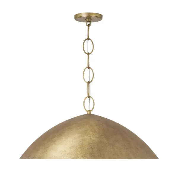 Francesca 1-Light Pendant in Feathered Brass