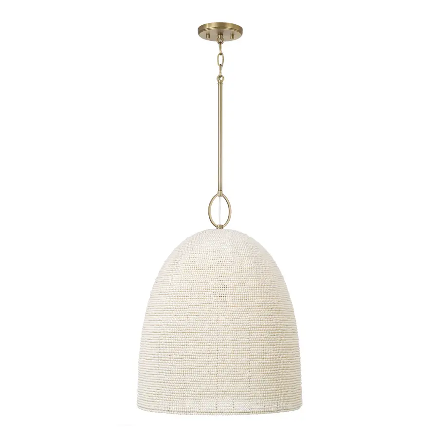 Natalia 1-Light Pendant in Aged Brass