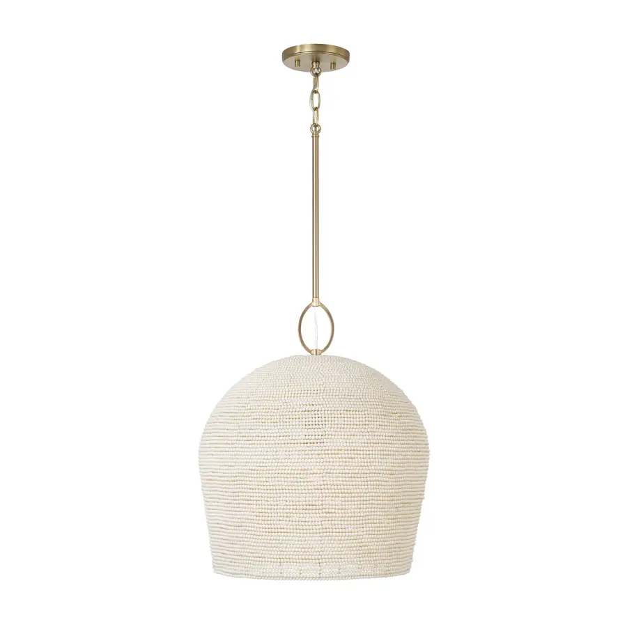 Natalia 1-Light Pendant in Aged Brass
