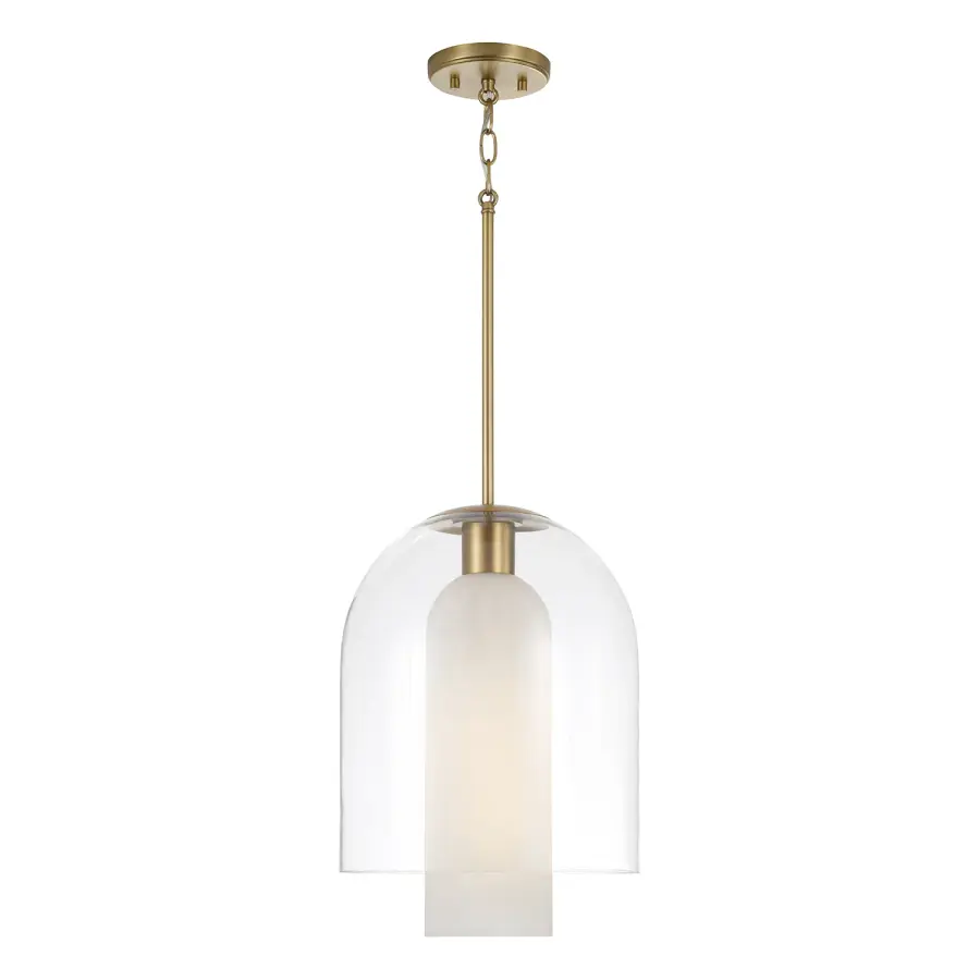 Liz 1-Light Pendant in Aged Brass