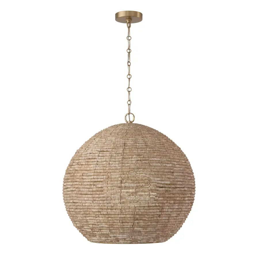 Morada 1-Light Pendant in Light Fawn and Matte Brass