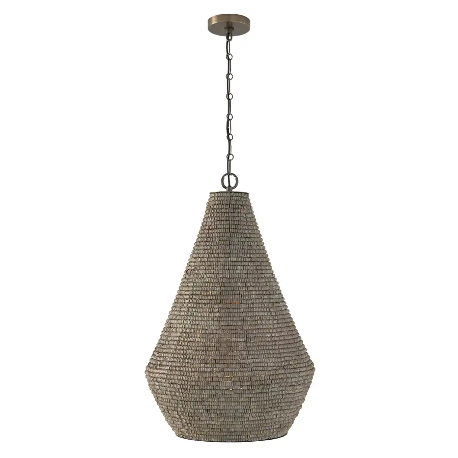 Morada 1-Light Pendant in Aegean Grey and Dark Brass