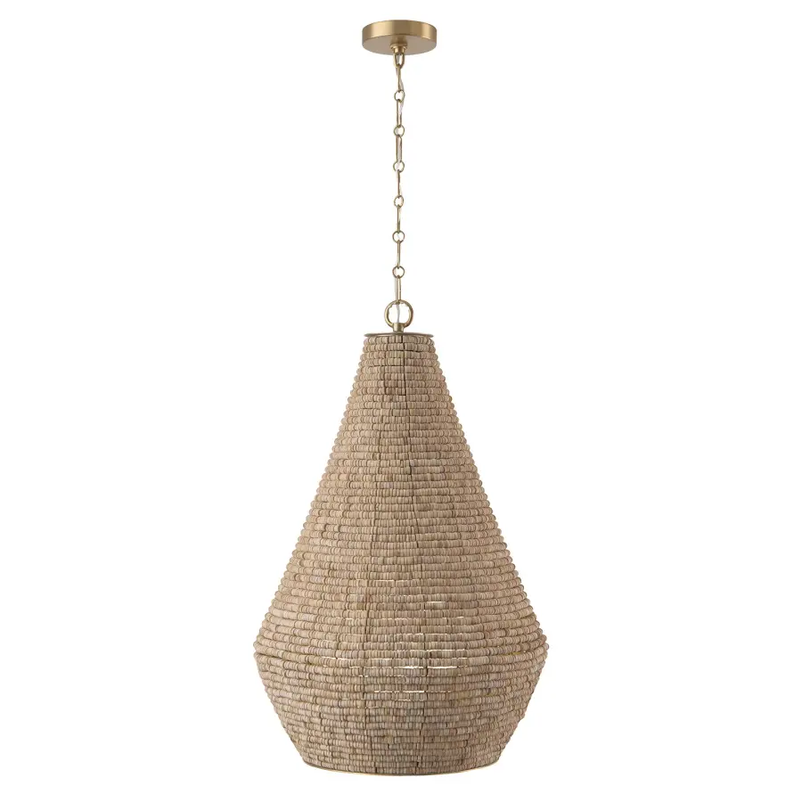 Morada 1-Light Pendant in Light Fawn and Matte Brass