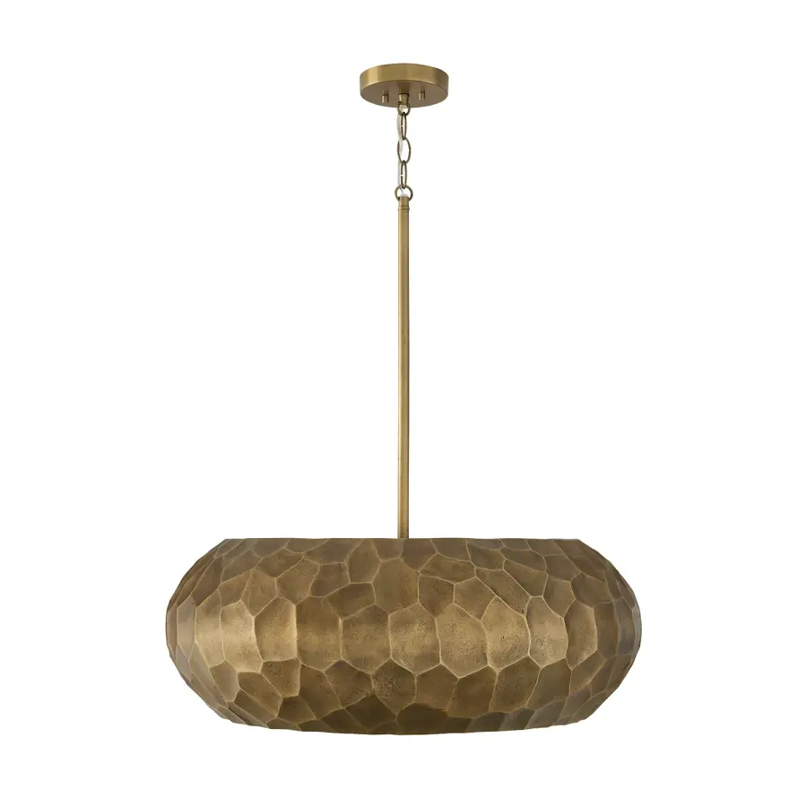 Dorian 4-Light Pendant in Burnished Patinaed Brass