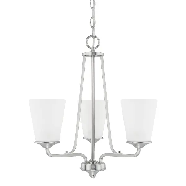 Braylon 3-Light Chandelier in Brushed Nickel