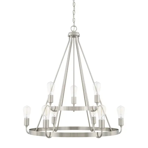 Tanner 9-Light Chandelier in Brushed Nickel