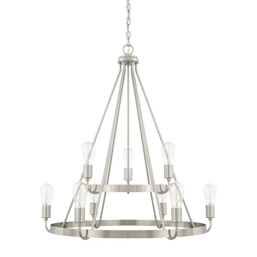 Tanner 9-Light Chandelier in Brushed Nickel
