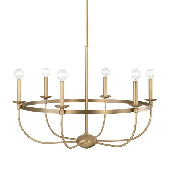 Rylann 6-Light Chandelier in Aged Brass