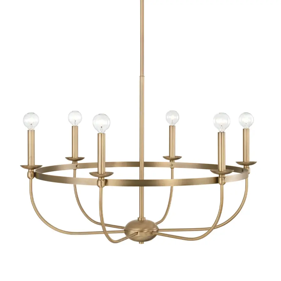 Rylann 6-Light Chandelier in Aged Brass