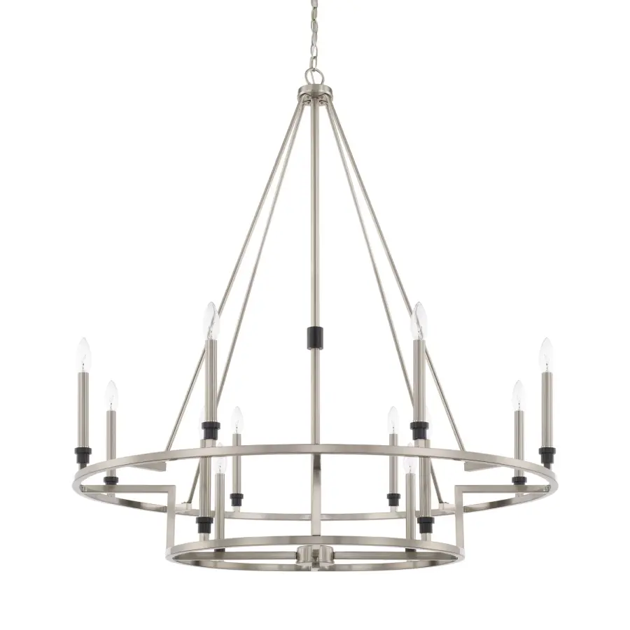 Tux 12-Light Chandelier in Black Tie