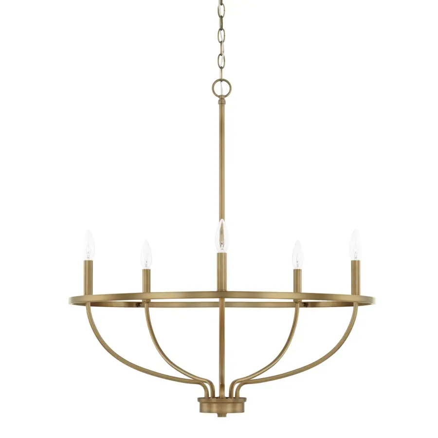 Greyson 5-Light Chandelier in Aged Brass