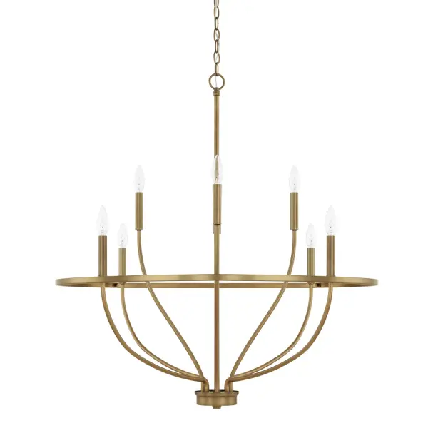 Greyson 8-Light Chandelier in Aged Brass