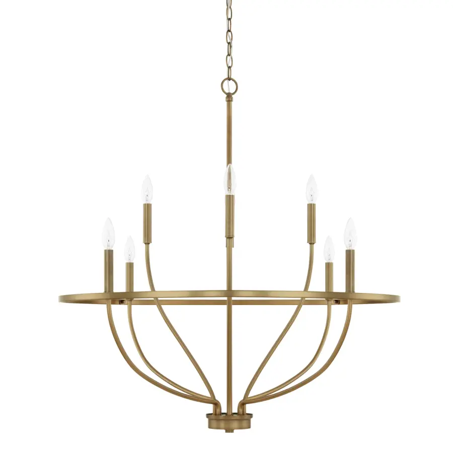 Greyson 8-Light Chandelier in Aged Brass