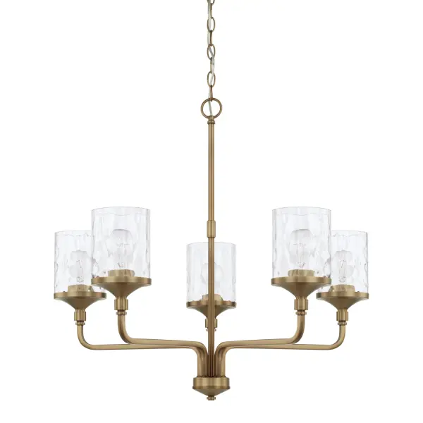 Colton 5-Light Chandelier in Aged Brass