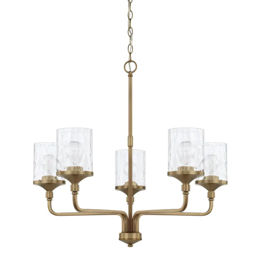 Colton 5-Light Chandelier in Aged Brass