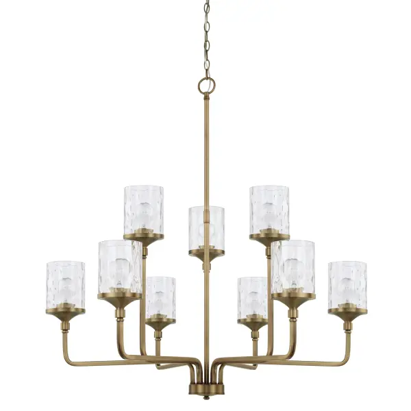 Colton 9-Light Chandelier in Aged Brass