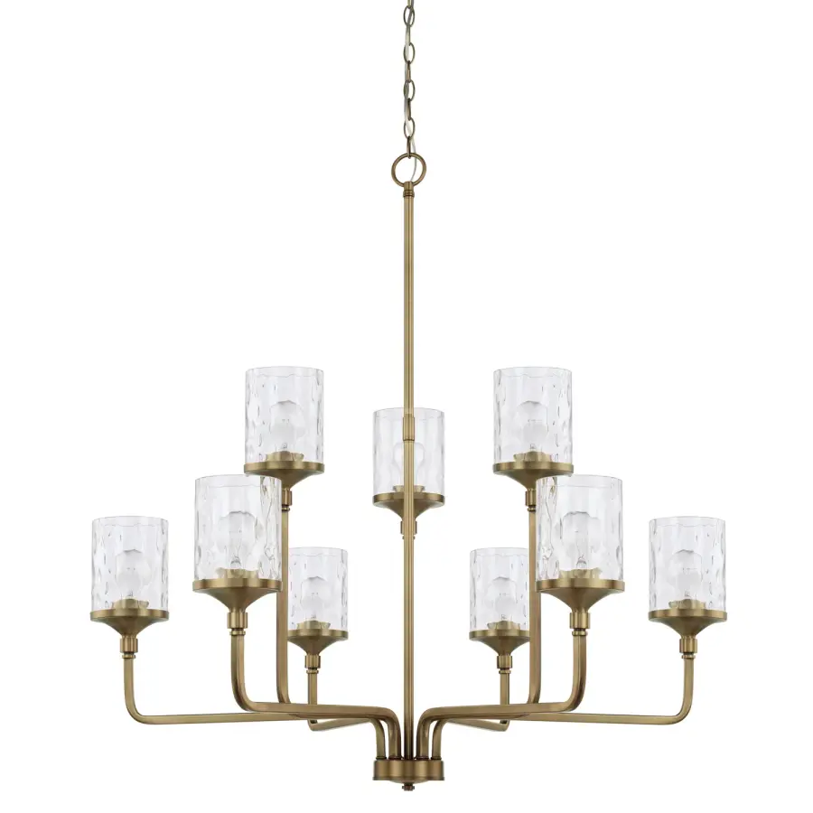 Colton 9-Light Chandelier in Aged Brass