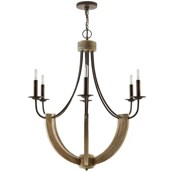 Tybee 6-Light Chandelier in Nordic Grey