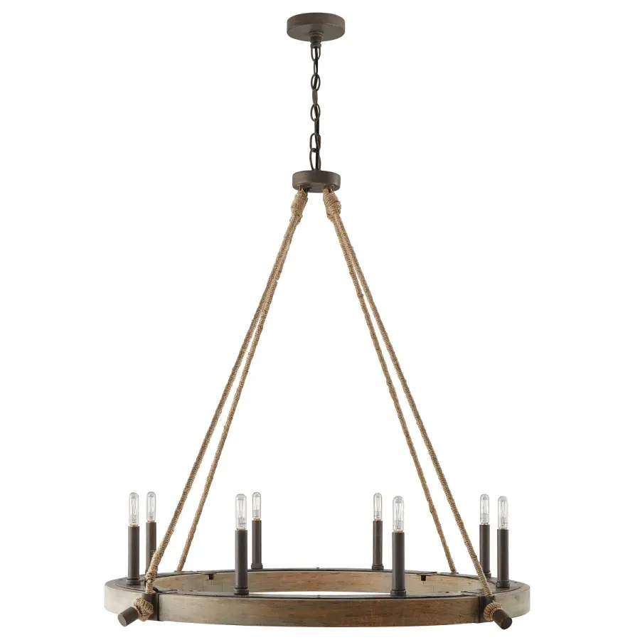 Tybee 8-Light Chandelier in Nordic Grey