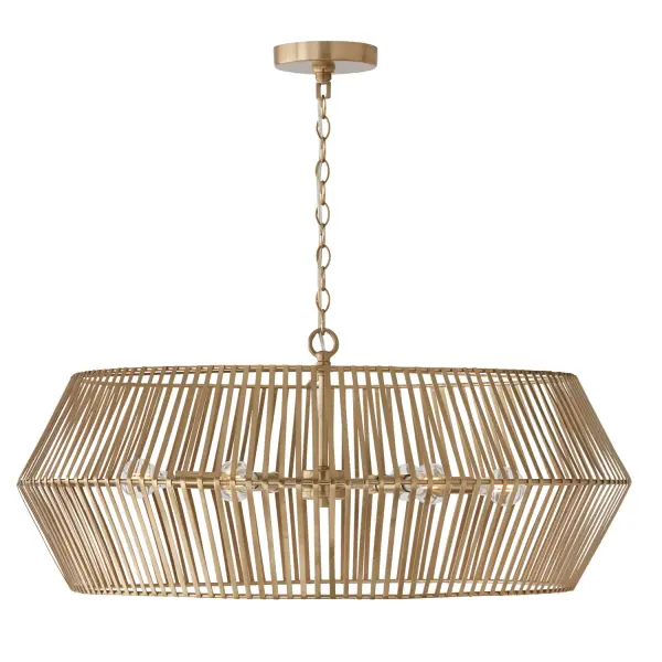 Kaiya 6-Light Chandelier in Matte Brass