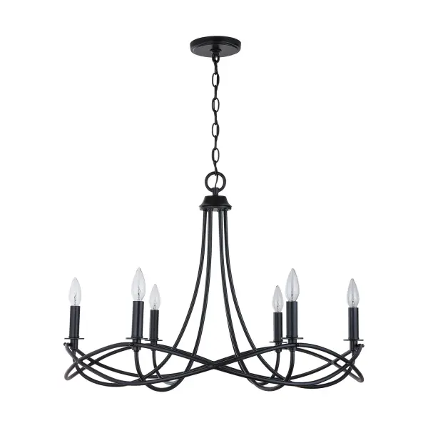 Sonnet 6-Light Chandelier in Matte Black