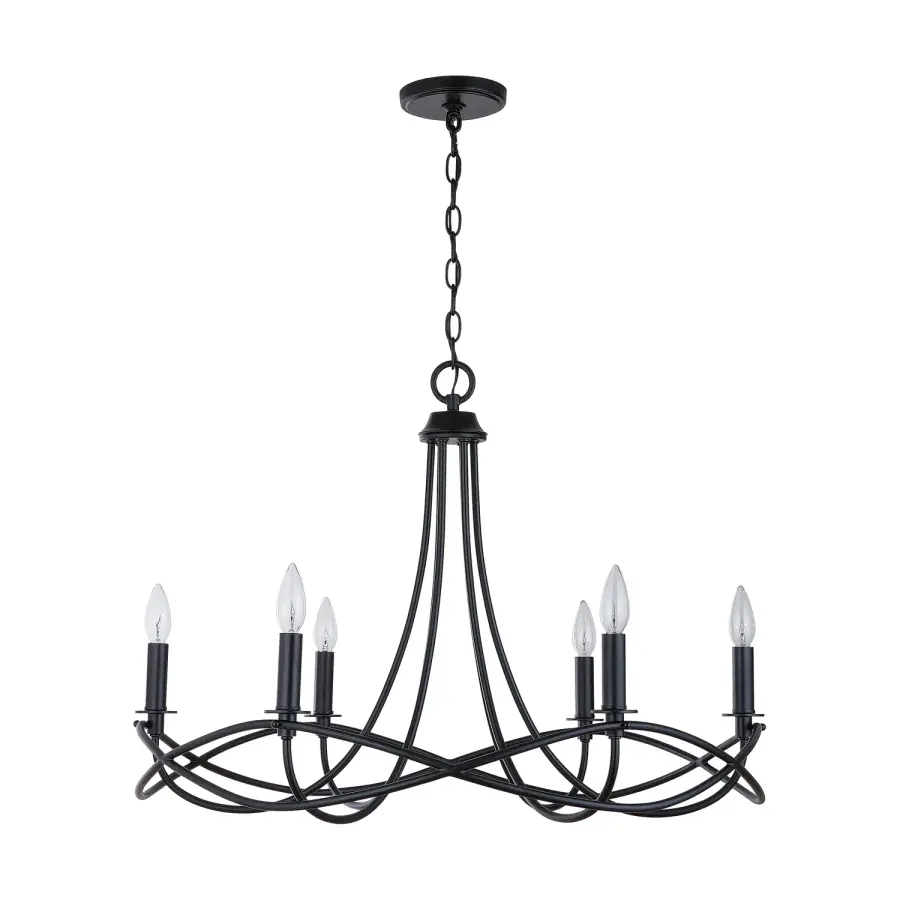 Sonnet 6-Light Chandelier in Matte Black