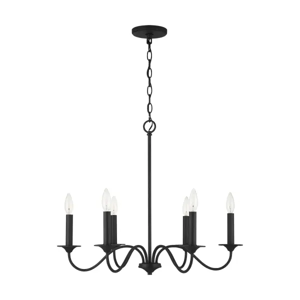 Vincent 6-Light Chandelier in Black Iron