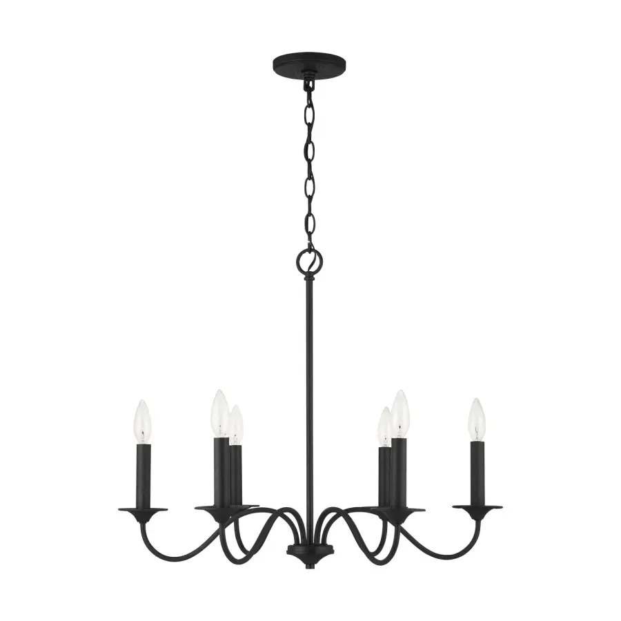 Vincent 6-Light Chandelier in Black Iron