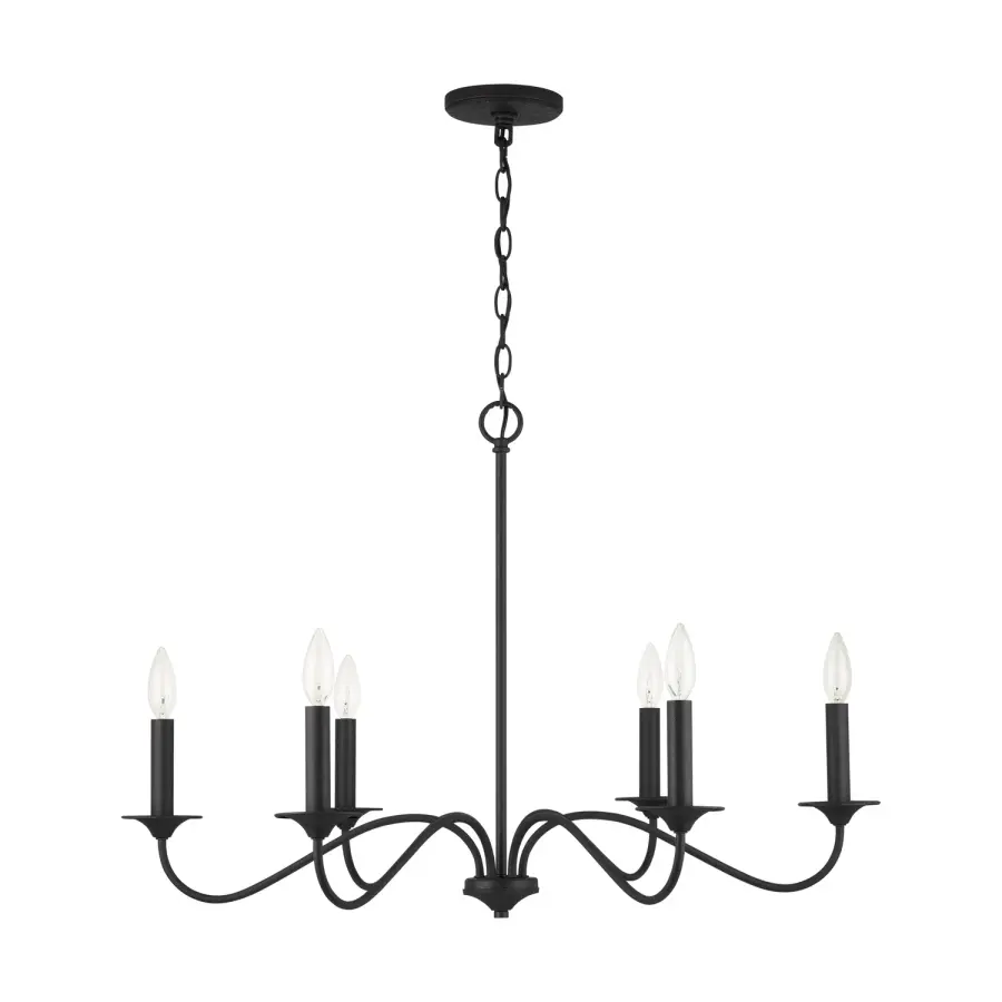 Vincent 6-Light Chandelier in Black Iron