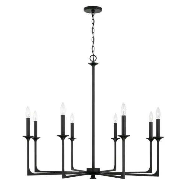 Clint 8-Light Chandelier in Black Iron