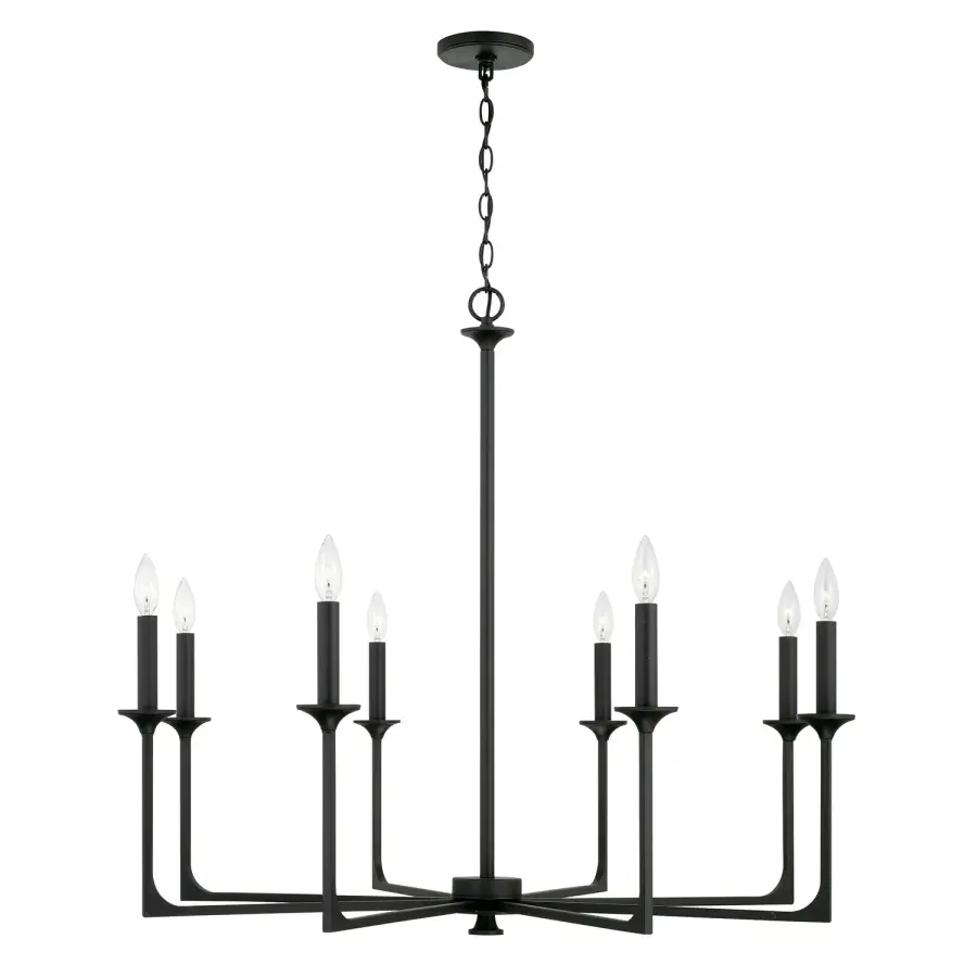 Clint 8-Light Chandelier in Black Iron