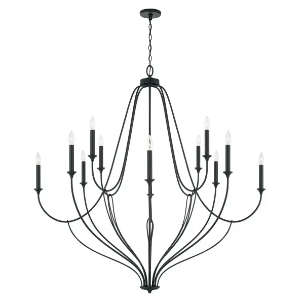 Bentley 12-Light Chandelier in Black Iron