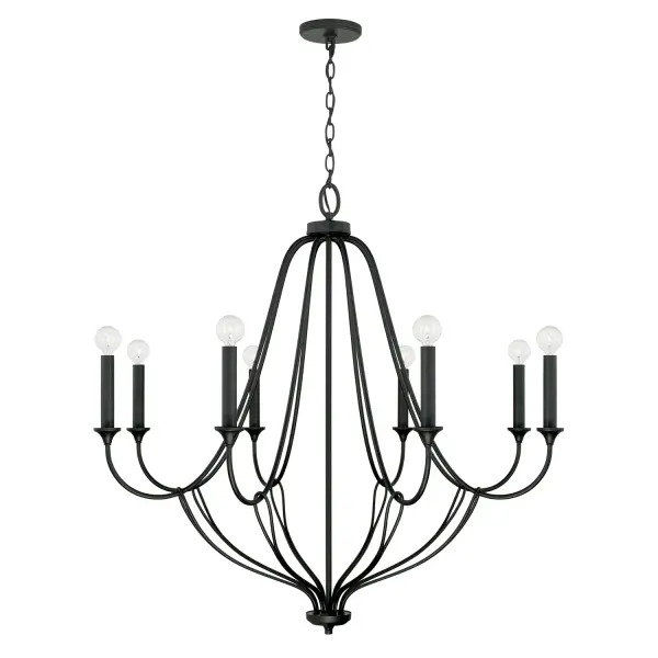 Bentley 8-Light Chandelier in Black Iron