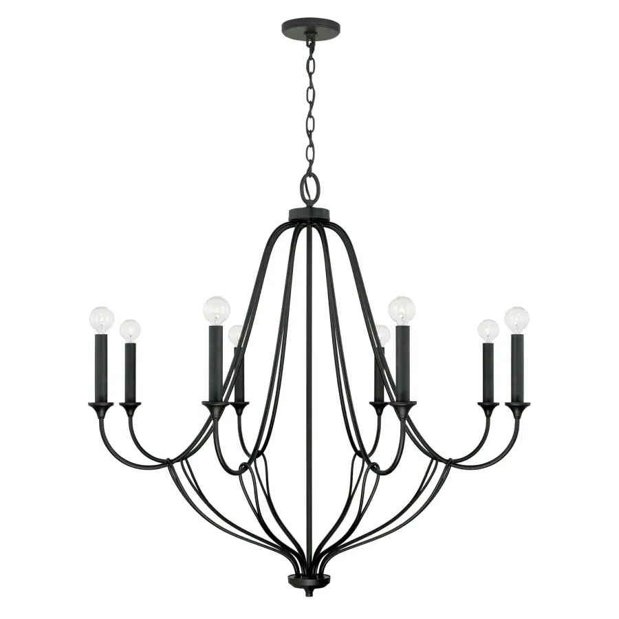 Bentley 8-Light Chandelier in Black Iron
