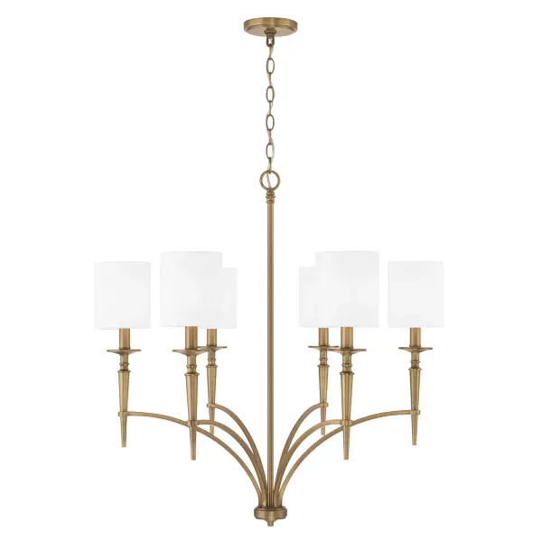 Abbie 6-Light Chandelier in Aged Brass