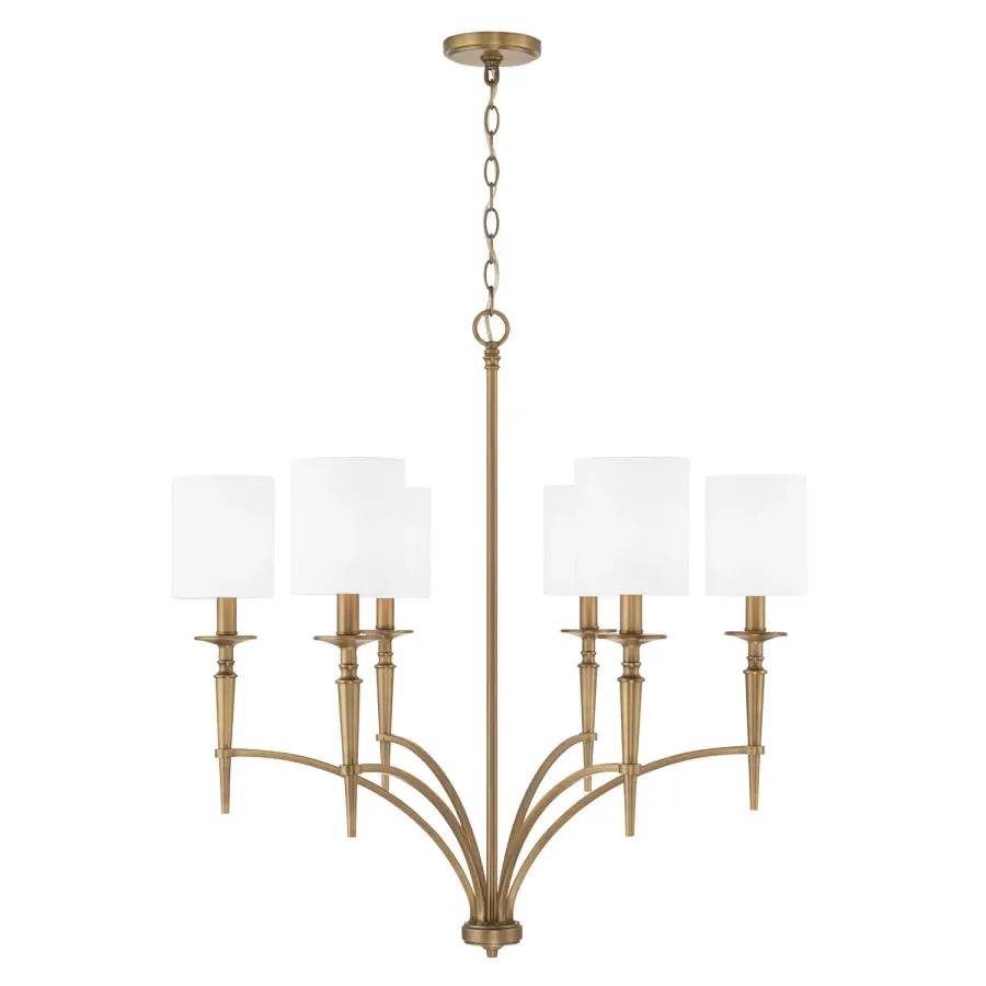 Abbie 6-Light Chandelier in Aged Brass
