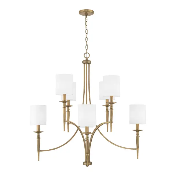 Abbie 8-Light Chandelier in Aged Brass