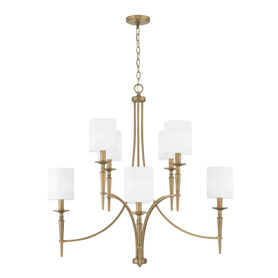 Abbie 8-Light Chandelier in Aged Brass