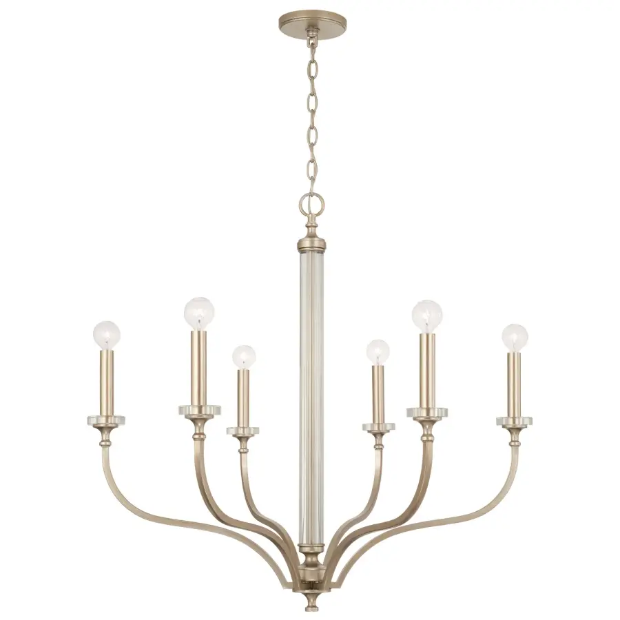 Breigh 6-Light Chandelier in Brushed Champagne