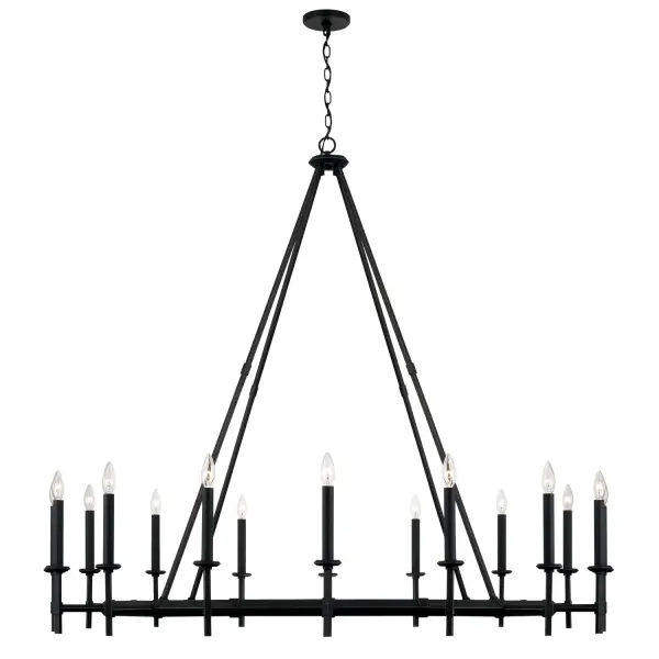 Grand Industrial Statement Piece with 16 Lights