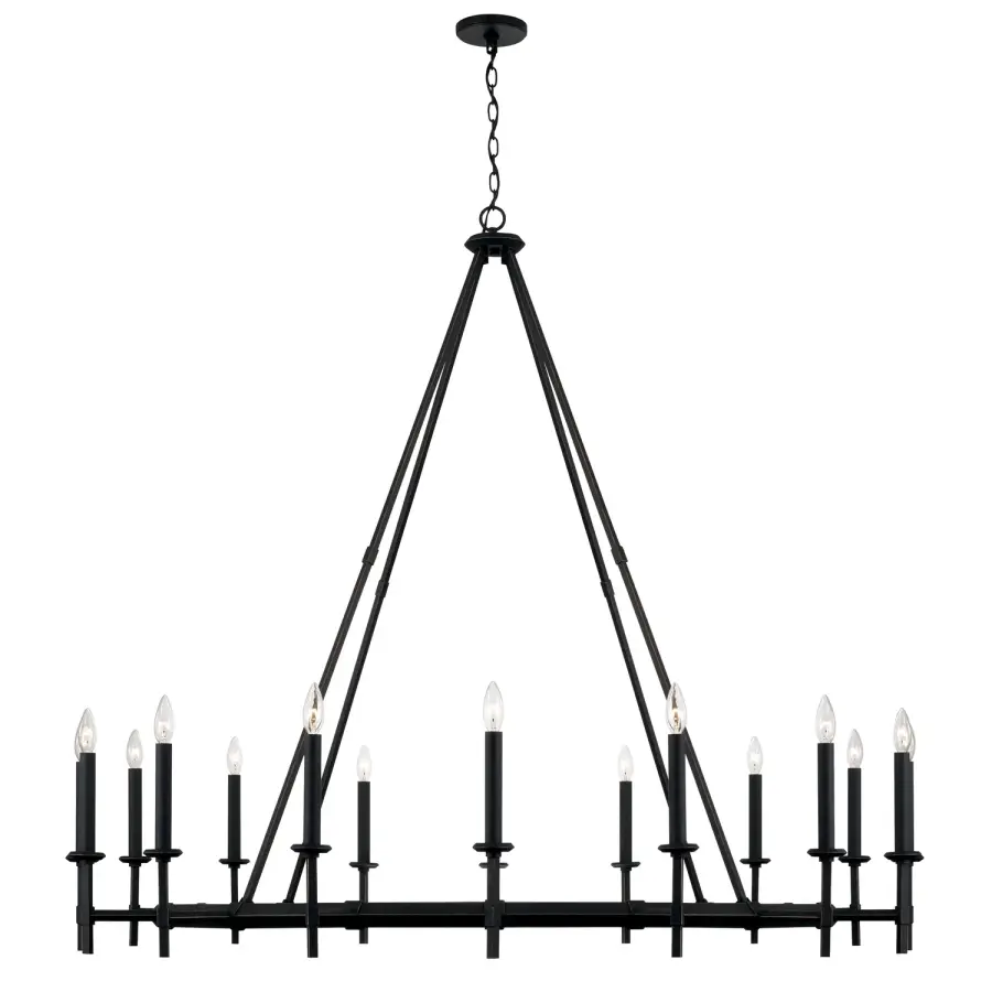 Grand Industrial Statement Piece with 16 Lights