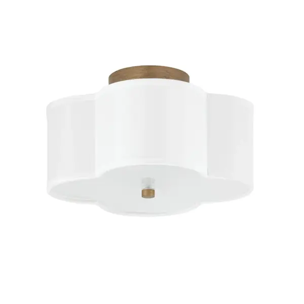 Quinn 2-Light Semi-Flush Mount in Brushed Gold